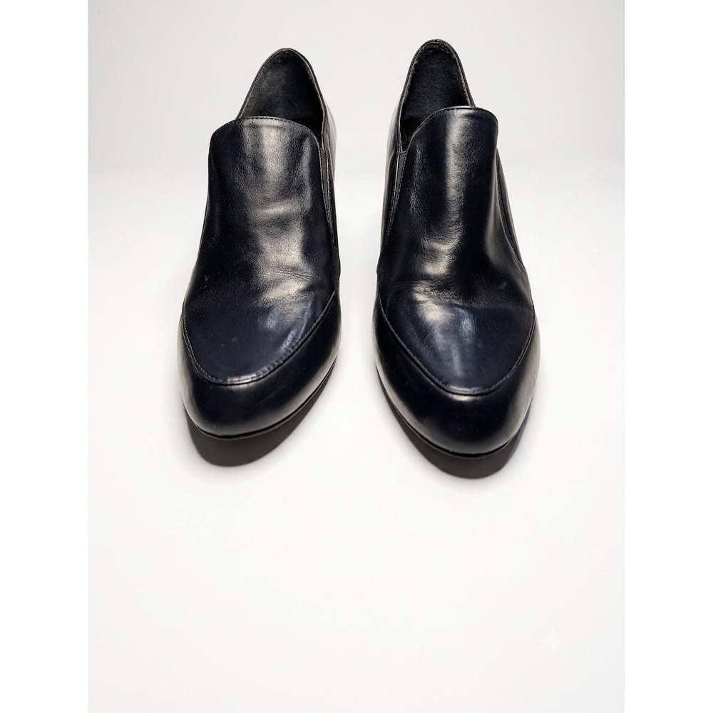 Sudini Black Leather Heeled Slip on Pumps Comfort Shoes 9.5M